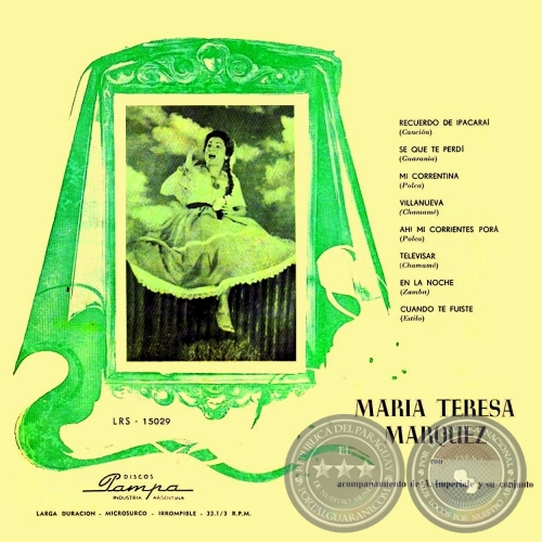 MARÍA TERESA MÁRQUEZ con el acompañamiento de ARMANDO ADOLFO IMPERIALE y su conjunto - Año: 1957